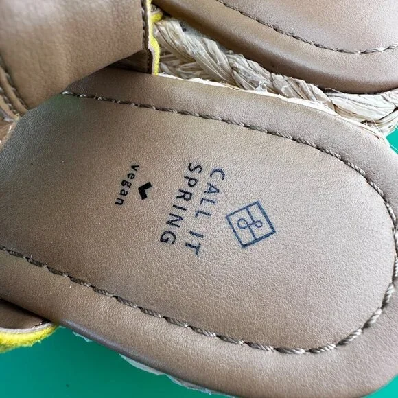 NWOT WOMEN'S "CALL IT SPRING" ANKLE STRAP PLATFORM WEDGE SANDAL YELLOW, SIZE 8 - Picture 10 of 10